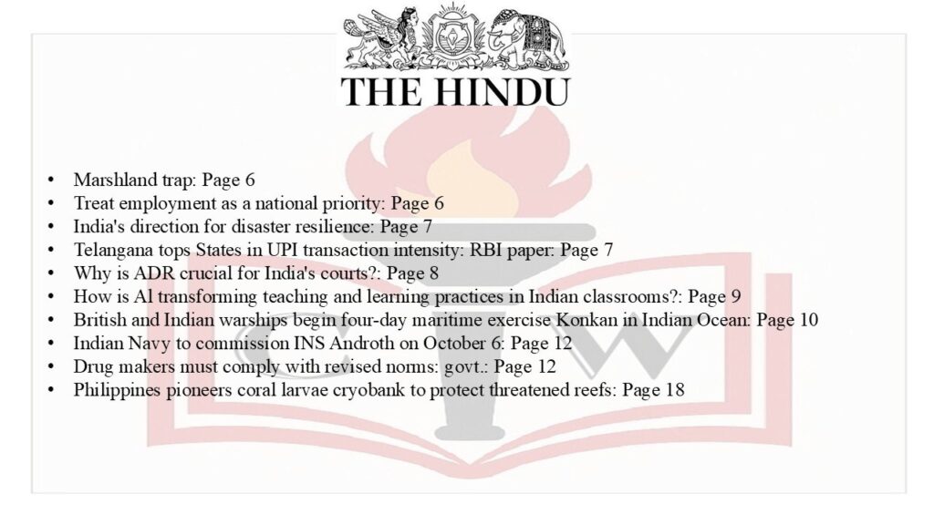 To be read in The Indian Express & The Hindu : 03/10/2025