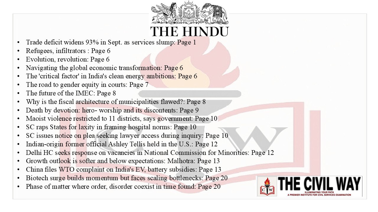 To be read in The Hindu & The Indian Express : 16/10/2025 - The Civil ...